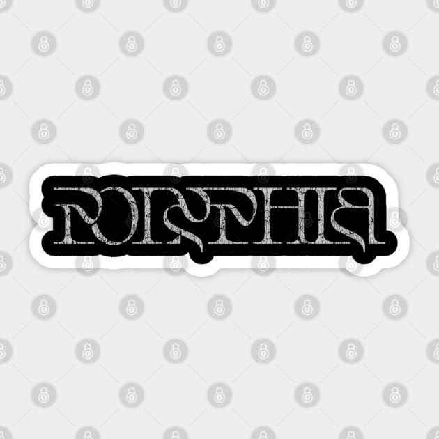 Vintage look Polyphia Distressed Text Grey Sticker by Punk Fashion